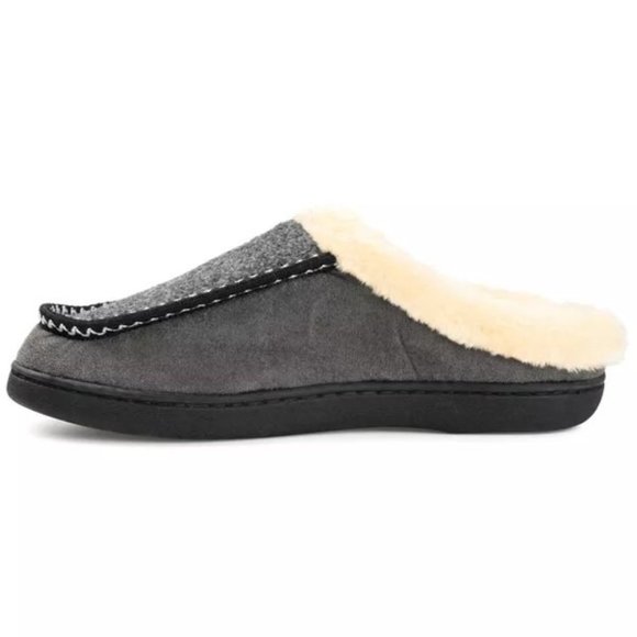 Vance Co. Men’s Henry Shearling Slip-on Moccasin Clog Slippers Grey Size 8-9 NIB main image 4